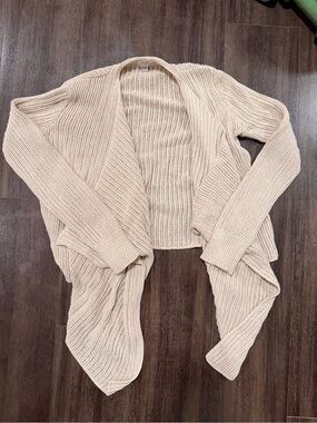 Guess Open-Front Cream Knit Cardigan